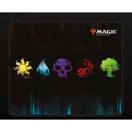 Tapis Souris Konix Magic The Gathering 5 COULEURS NOIR ET MULTICOLORE MANA MOUSEPAD